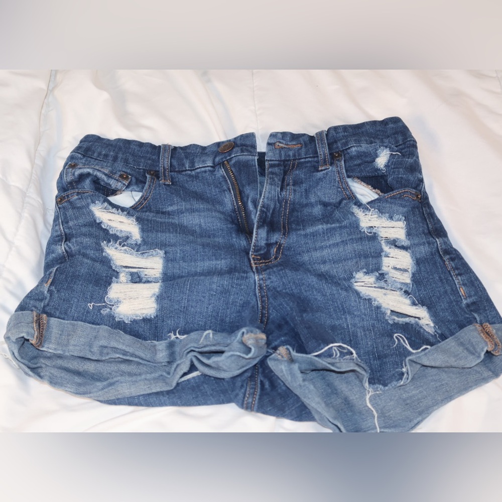 Aeropostale Distressed High Rise Denim Shorts